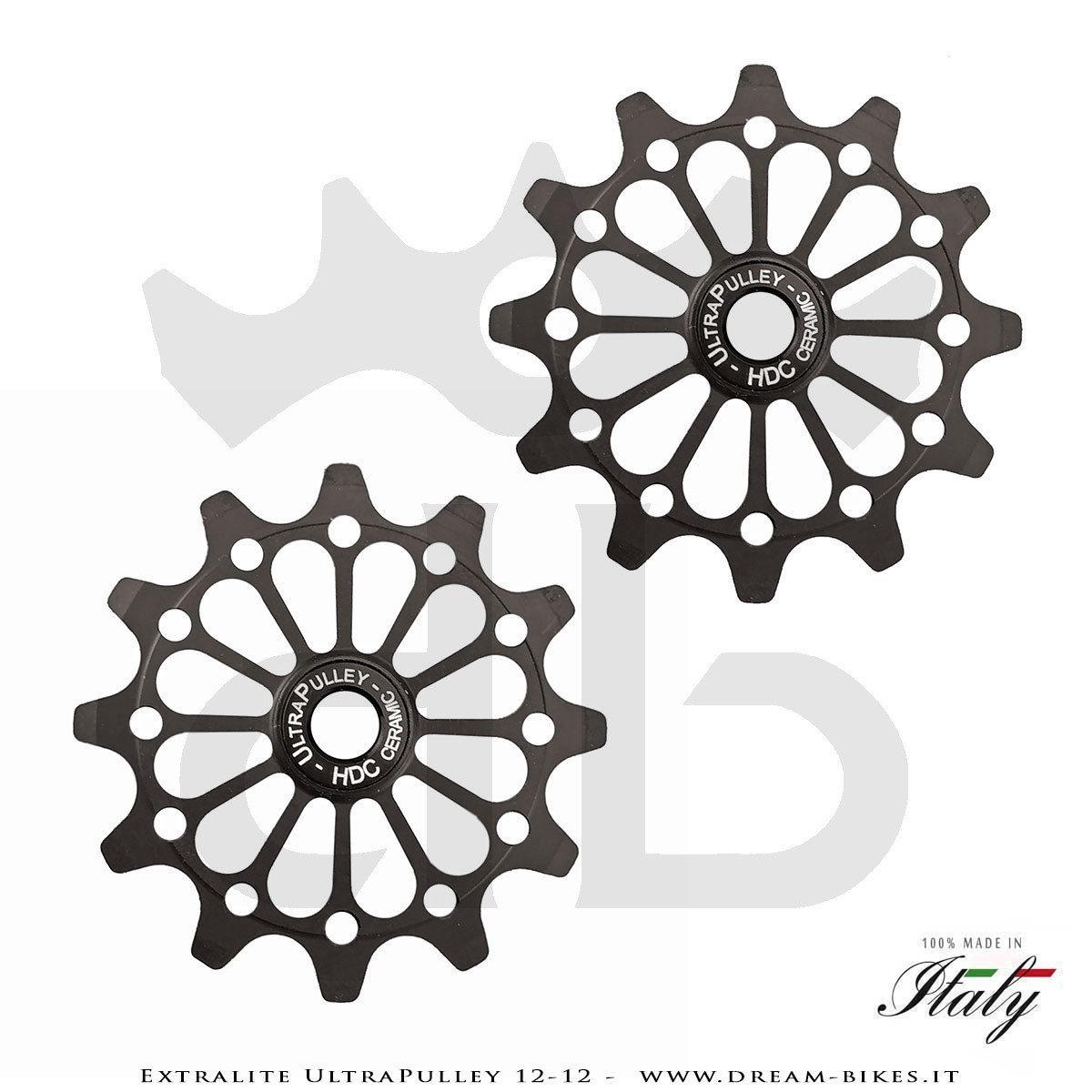 Extralite UltraPulley 12-12 Ultralight 12 Teeth Ceramic Jockey Wheels, Sram, Shimano, Campagnolo