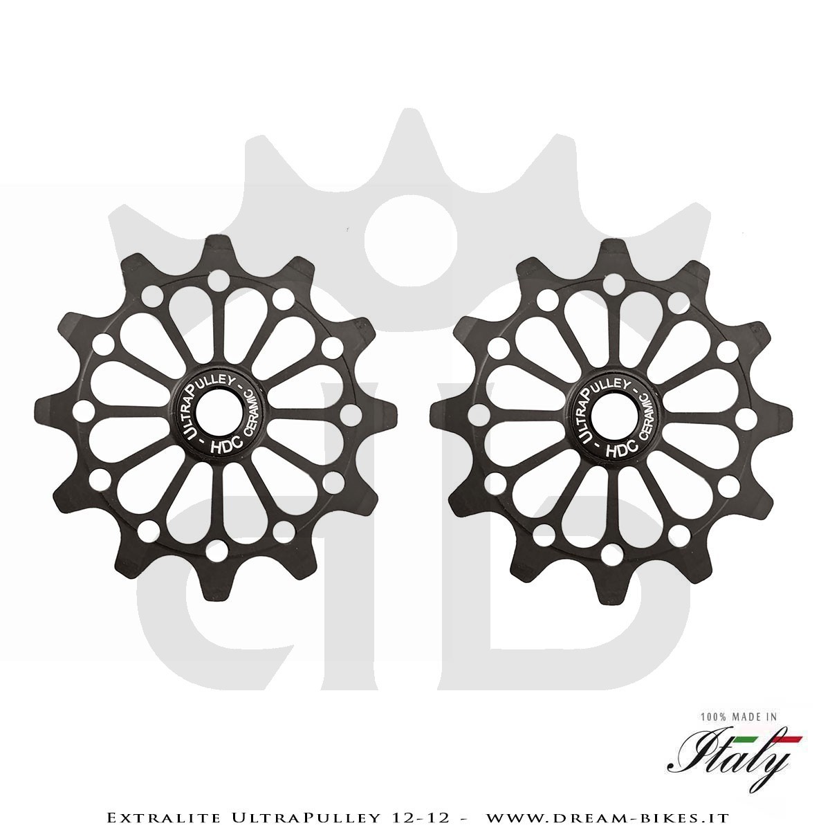 Extralite UltraPulley 12-12 Pulegge Cambio Ceramiche Ultralggere 12 Denti Sram, Shimano, Campagnolo