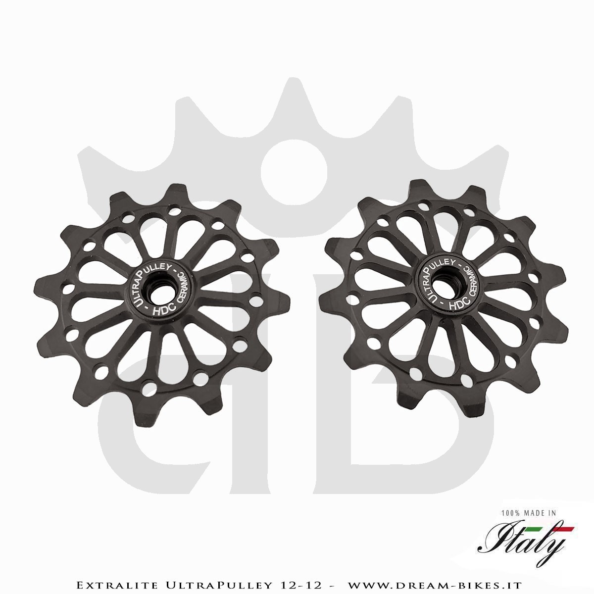 Extralite UltraPulley 12-12 Pulegge Cambio Ceramiche Ultralggere 12 Denti Sram, Shimano, Campagnolo
