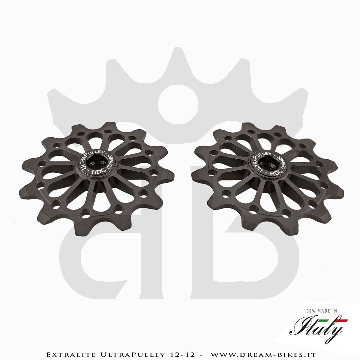 Extralite UltraPulley 12-12 Pulegge Cambio Ceramiche Ultralggere 12 Denti Sram, Shimano, Campagnolo