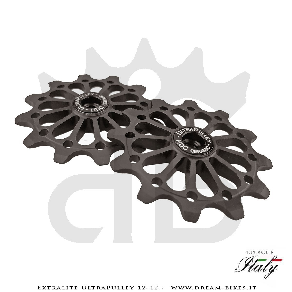 Extralite UltraPulley 12-12 Pulegge Cambio Ceramiche Ultralggere 12 Denti Sram, Shimano, Campagnolo