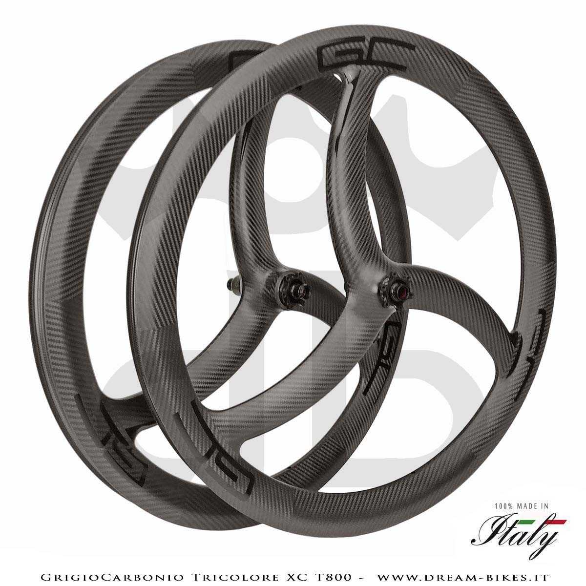 GrigioCarbonio Tricolore XC T800 29" Ruote a Razze Carbon  1290 gr.
