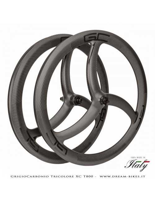 GrigioCarbonio Tricolore XC T800 29" Ruote a Razze Carbon  1290 gr.