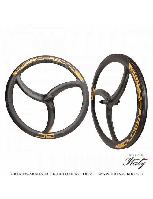 GrigioCarbonio Tricolore XC T800 29" Ruote a Razze Carbon  1290 gr.