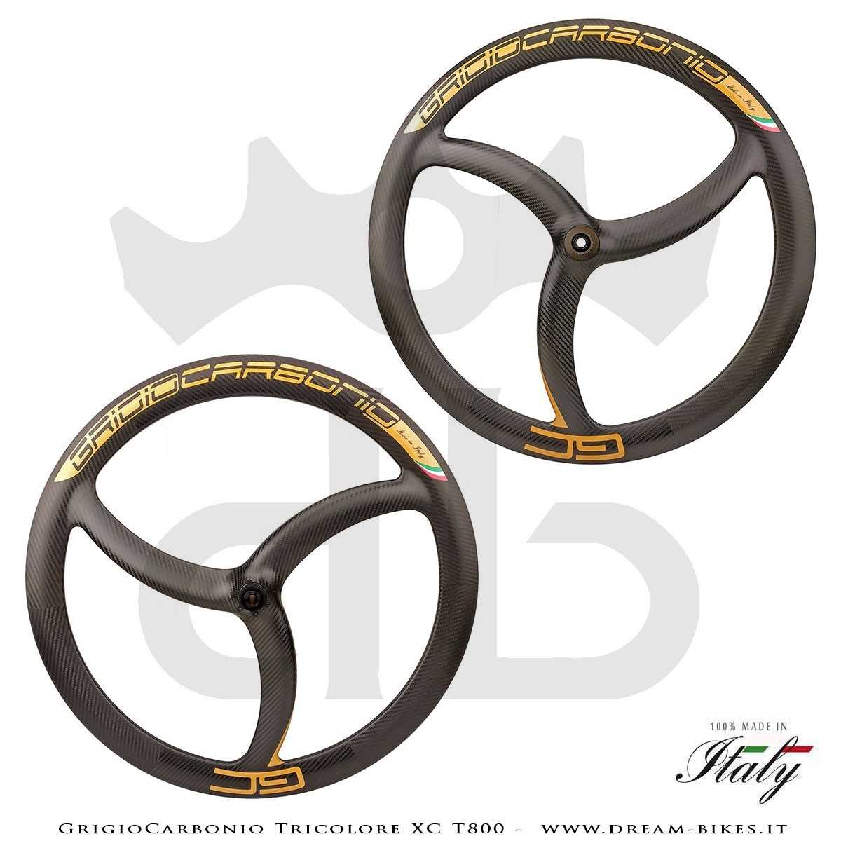 GrigioCarbonio Tricolore XC T800 29" Ruote a Razze Carbon  1290 gr.