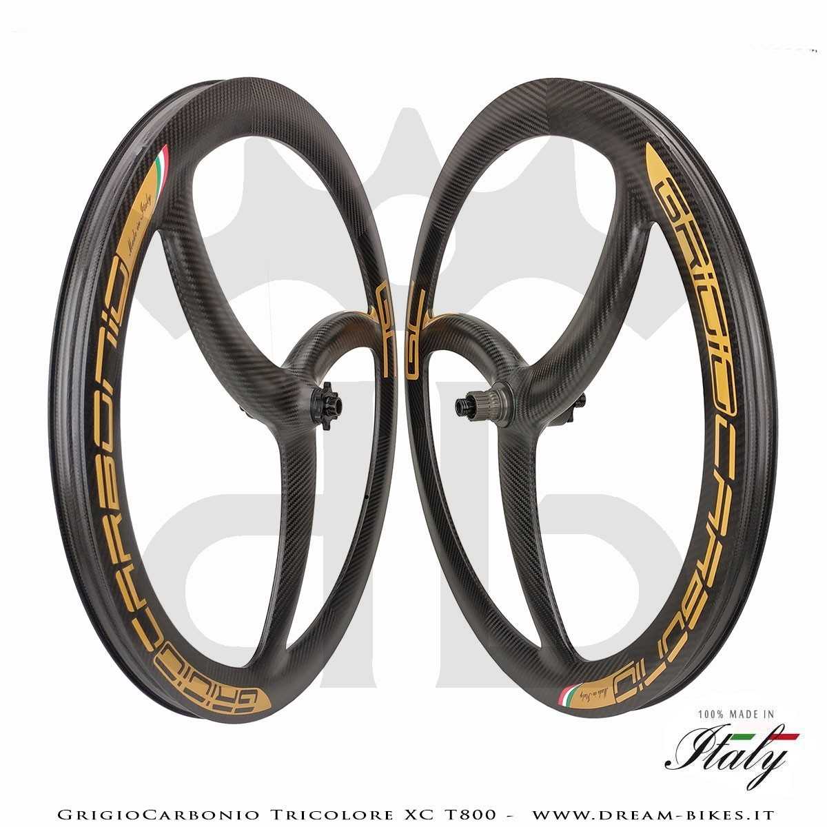 GrigioCarbonio Tricolore XC T800 29" Ruote a Razze Carbon  1290 gr.