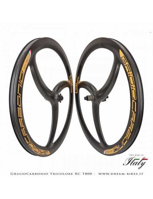 GrigioCarbonio Tricolore XC T800 29" Ruote a Razze Carbon  1290 gr.