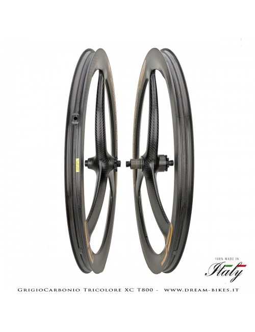 GrigioCarbonio Tricolore XC T800 29" Ruote a Razze Carbon  1290 gr.
