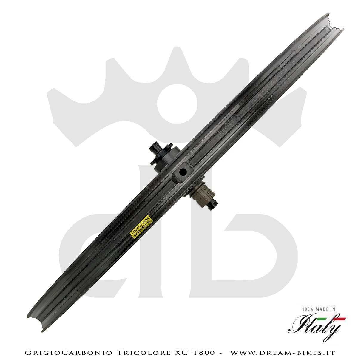 GrigioCarbonio Tricolore XC T800 29" Ruote a Razze Carbon  1290 gr.