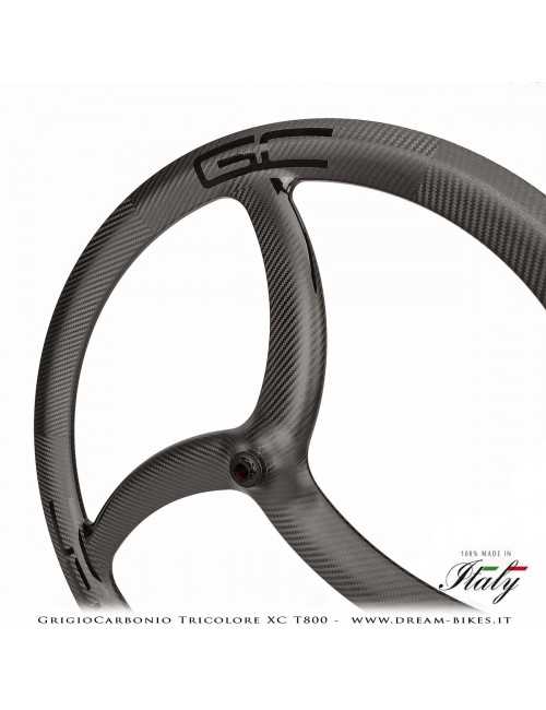 GrigioCarbonio Tricolore XC T800 29" Ruote a Razze Carbon  1290 gr.