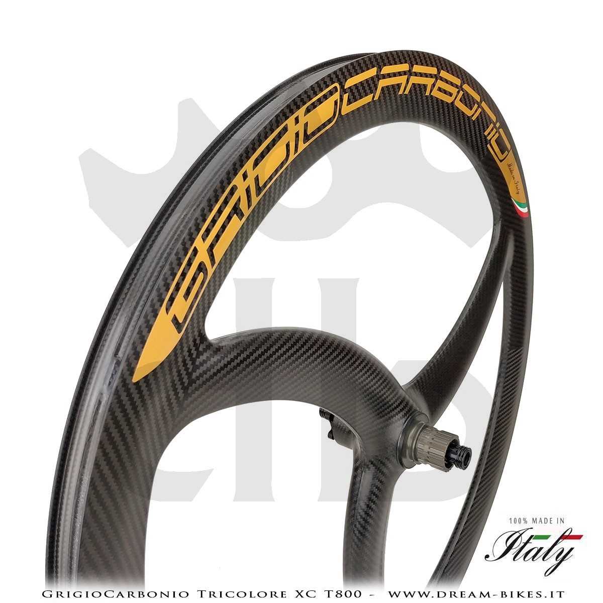 GrigioCarbonio Tricolore XC T800 29" Ruote a Razze Carbon  1290 gr.