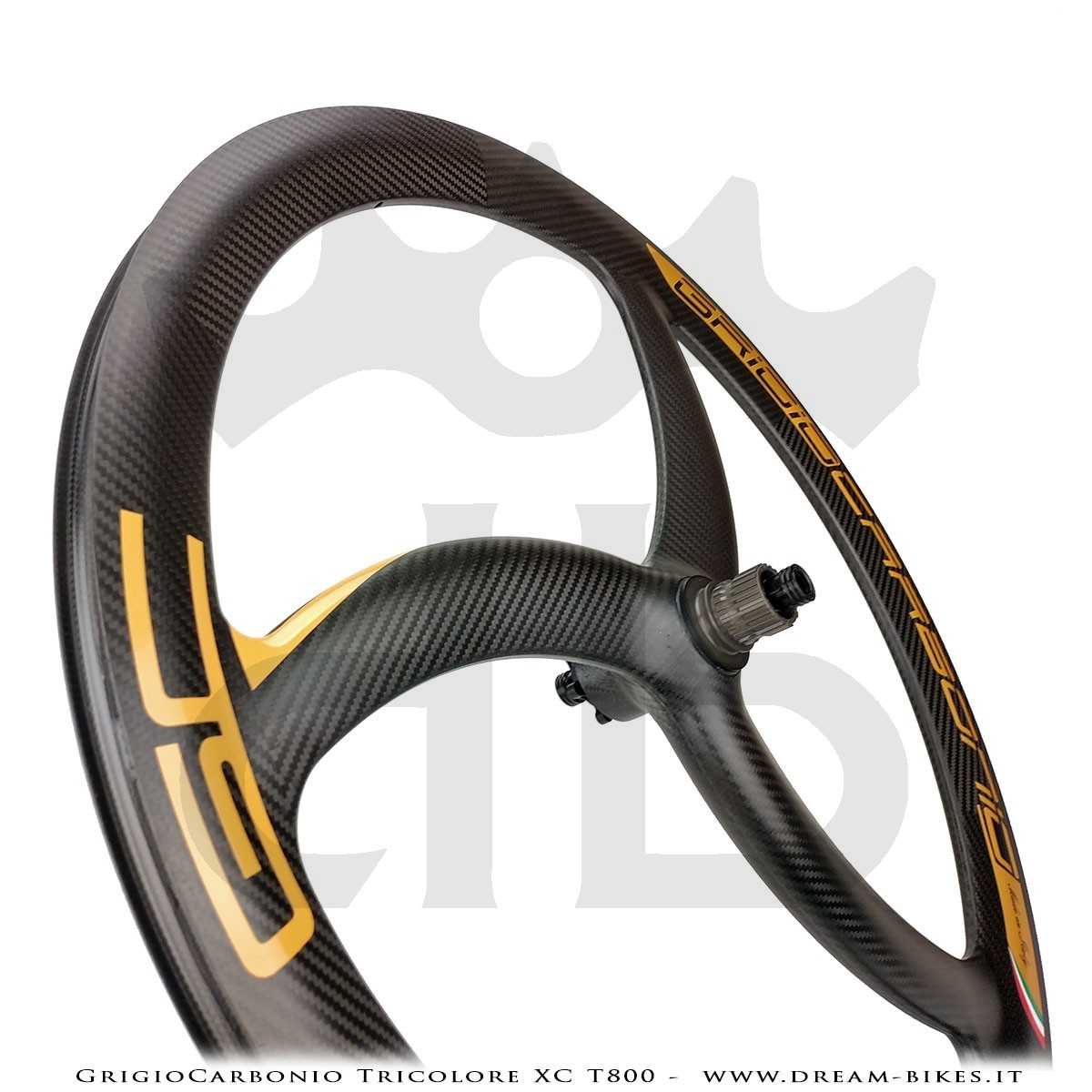 GrigioCarbonio Tricolore XC T800 29" Ruote a Razze Carbon  1290 gr.