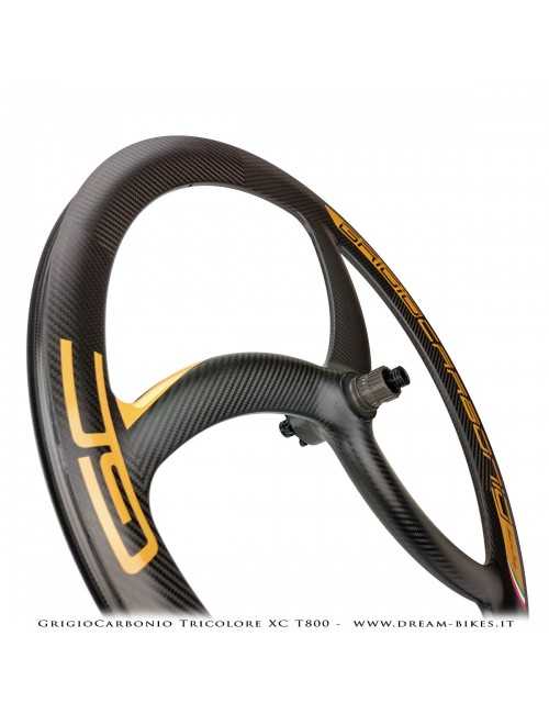 GrigioCarbonio Tricolore XC T800 29" Ruote a Razze Carbon  1290 gr.