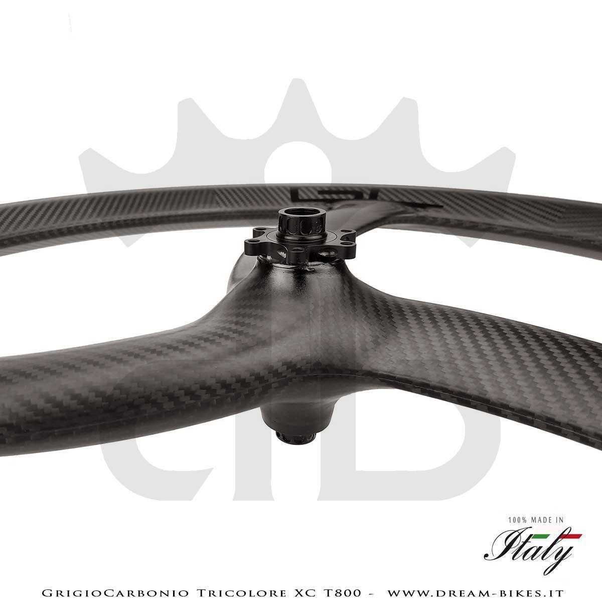 GrigioCarbonio Tricolore XC T800 29" Ruote a Razze Carbon  1290 gr.