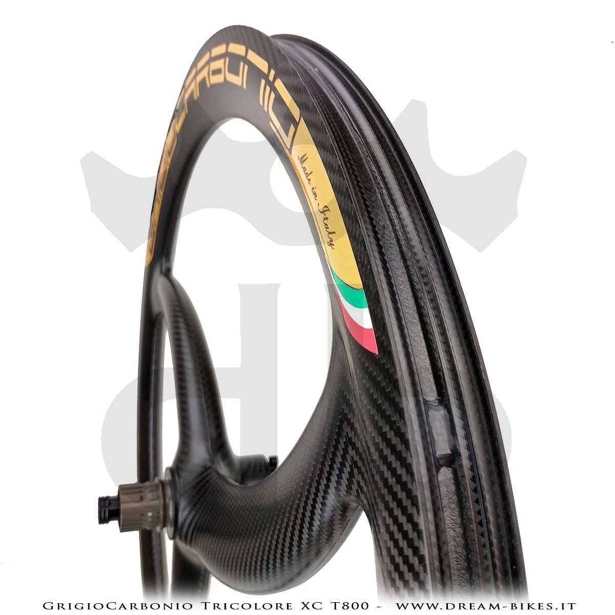 GrigioCarbonio Tricolore XC T800 29" Ruote a Razze Carbon  1290 gr.