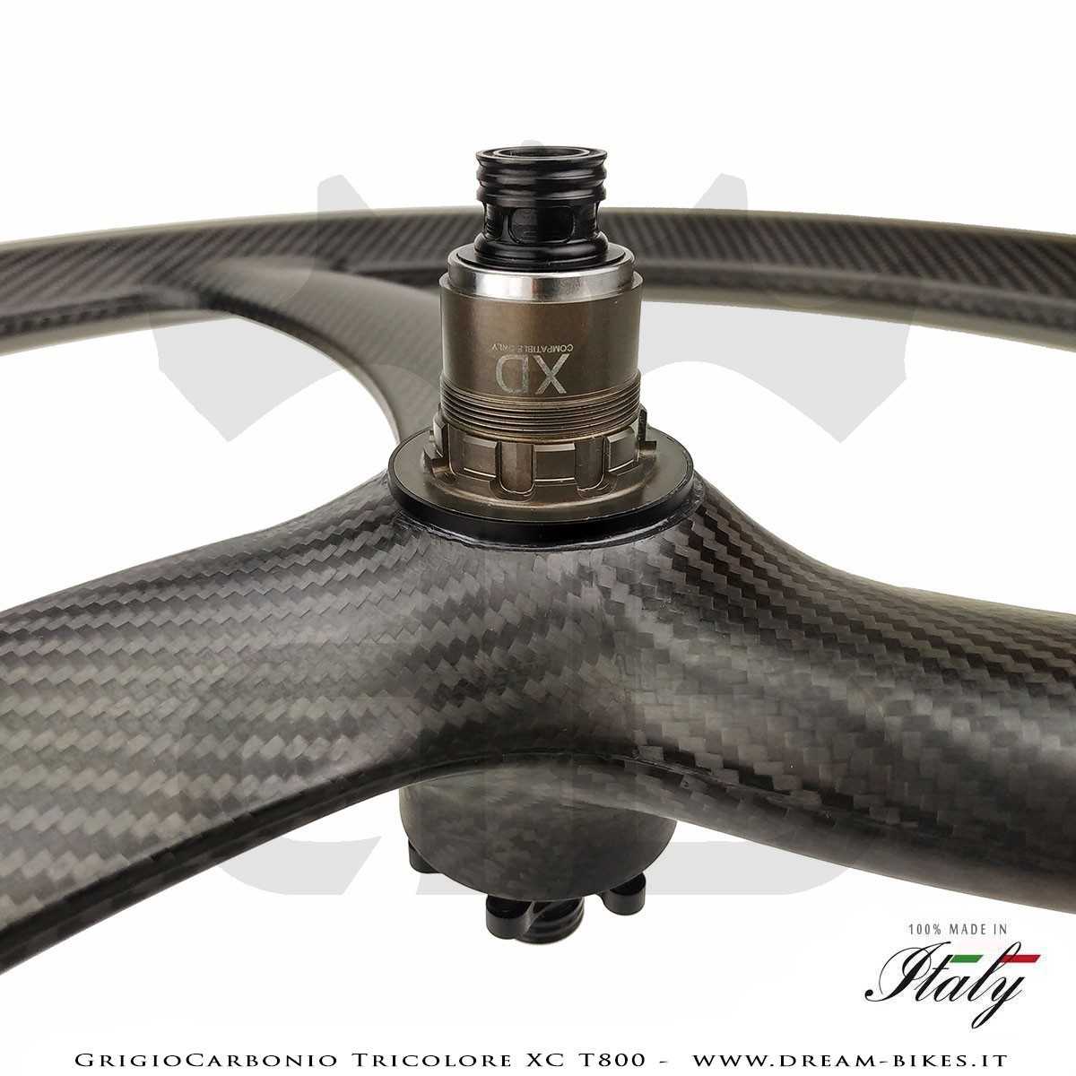 GrigioCarbonio Tricolore XC T800 29" Ruote a Razze Carbon  1290 gr.