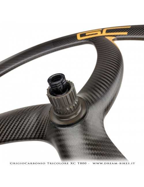 GrigioCarbonio Tricolore XC T800 29" Ruote a Razze Carbon  1290 gr.
