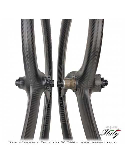 GrigioCarbonio Tricolore XC T800 29" Ruote a Razze Carbon  1290 gr.