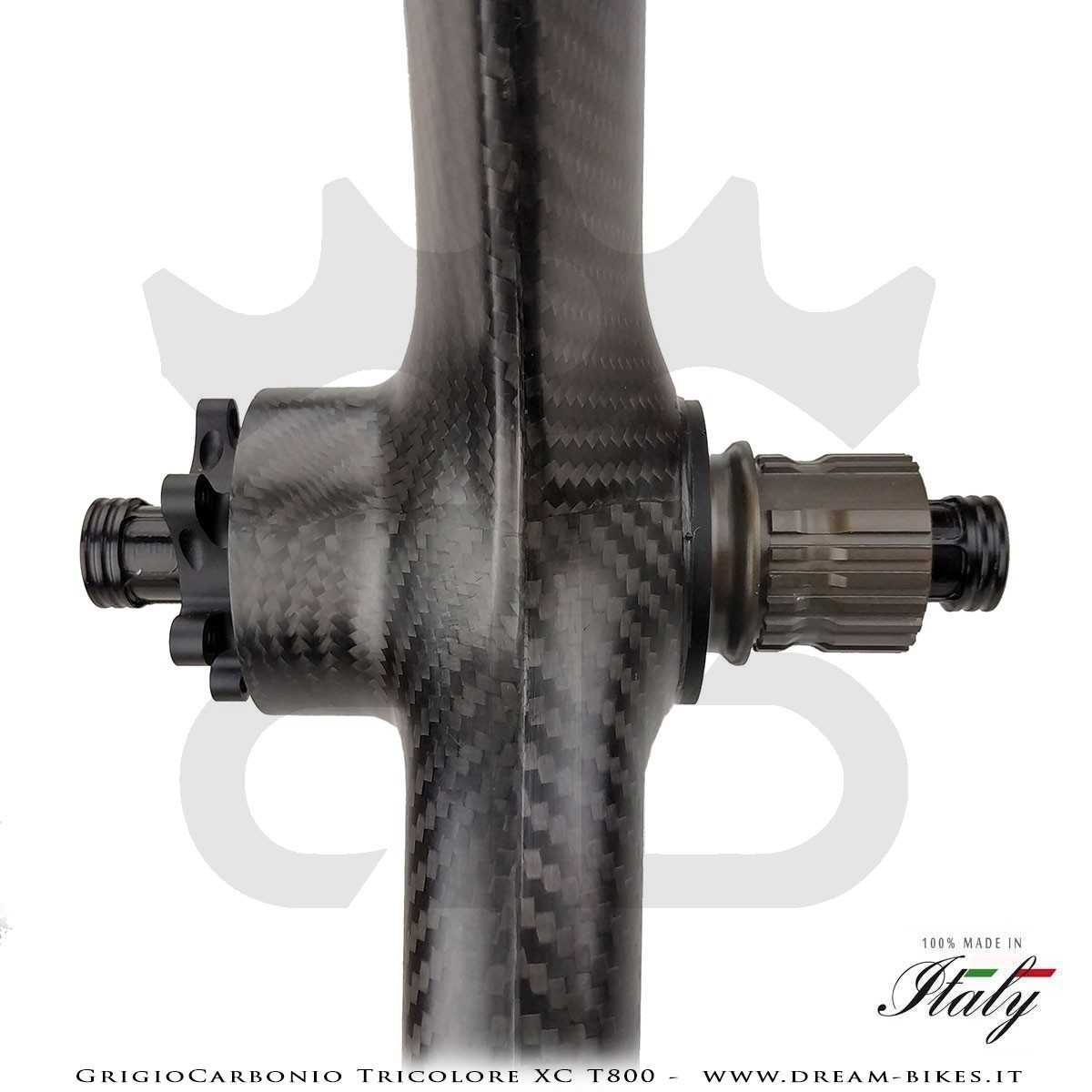 GrigioCarbonio Tricolore XC T800 29" Ruote a Razze Carbon  1290 gr.