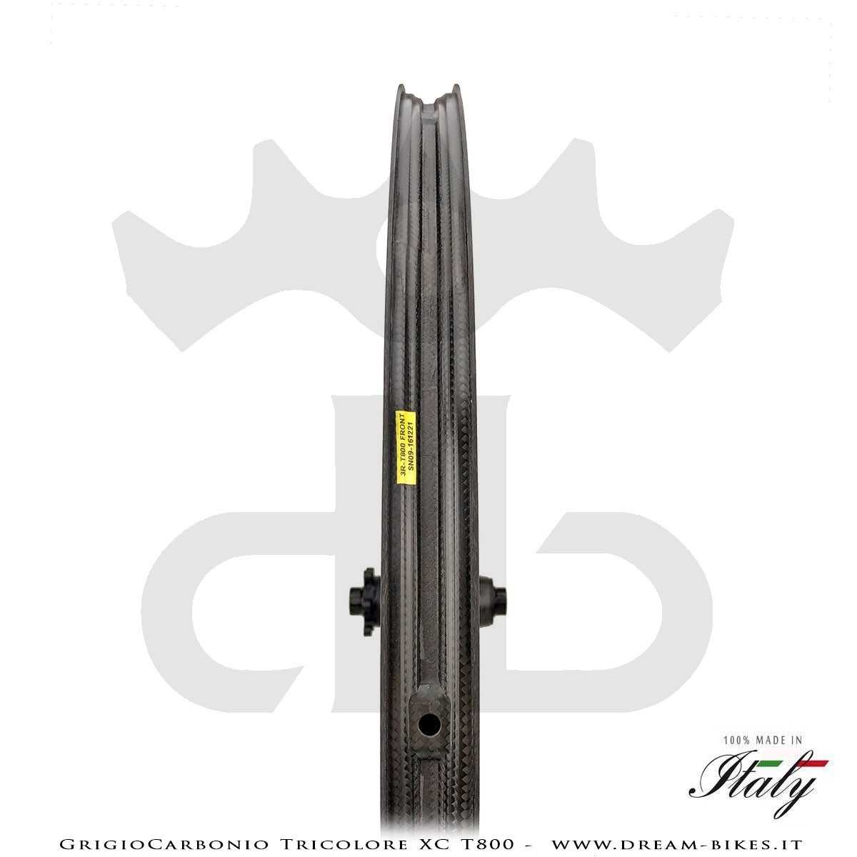 GrigioCarbonio Tricolore XC T800 29" Ruote a Razze Carbon  1290 gr.