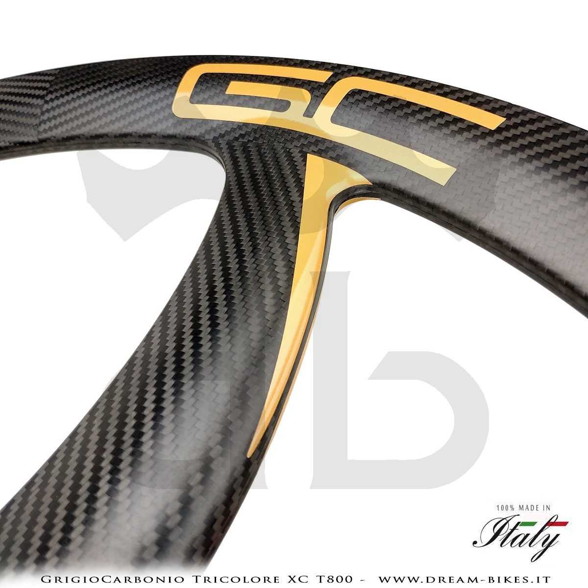 GrigioCarbonio Tricolore XC T800 29" Ruote a Razze Carbon  1290 gr.
