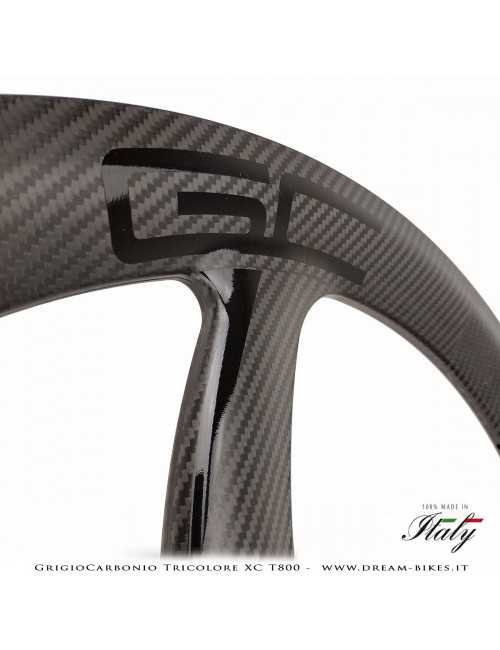 GrigioCarbonio Tricolore XC T800 29" Ruote a Razze Carbon  1290 gr.