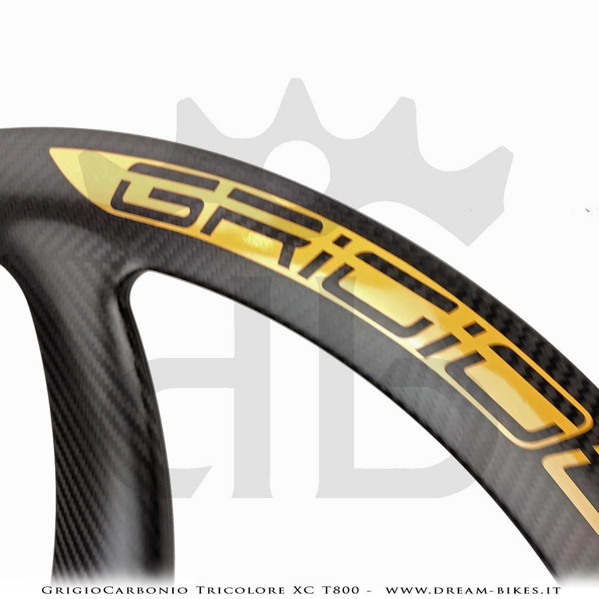 GrigioCarbonio Tricolore XC T800 29" Ruote a Razze Carbon  1290 gr.