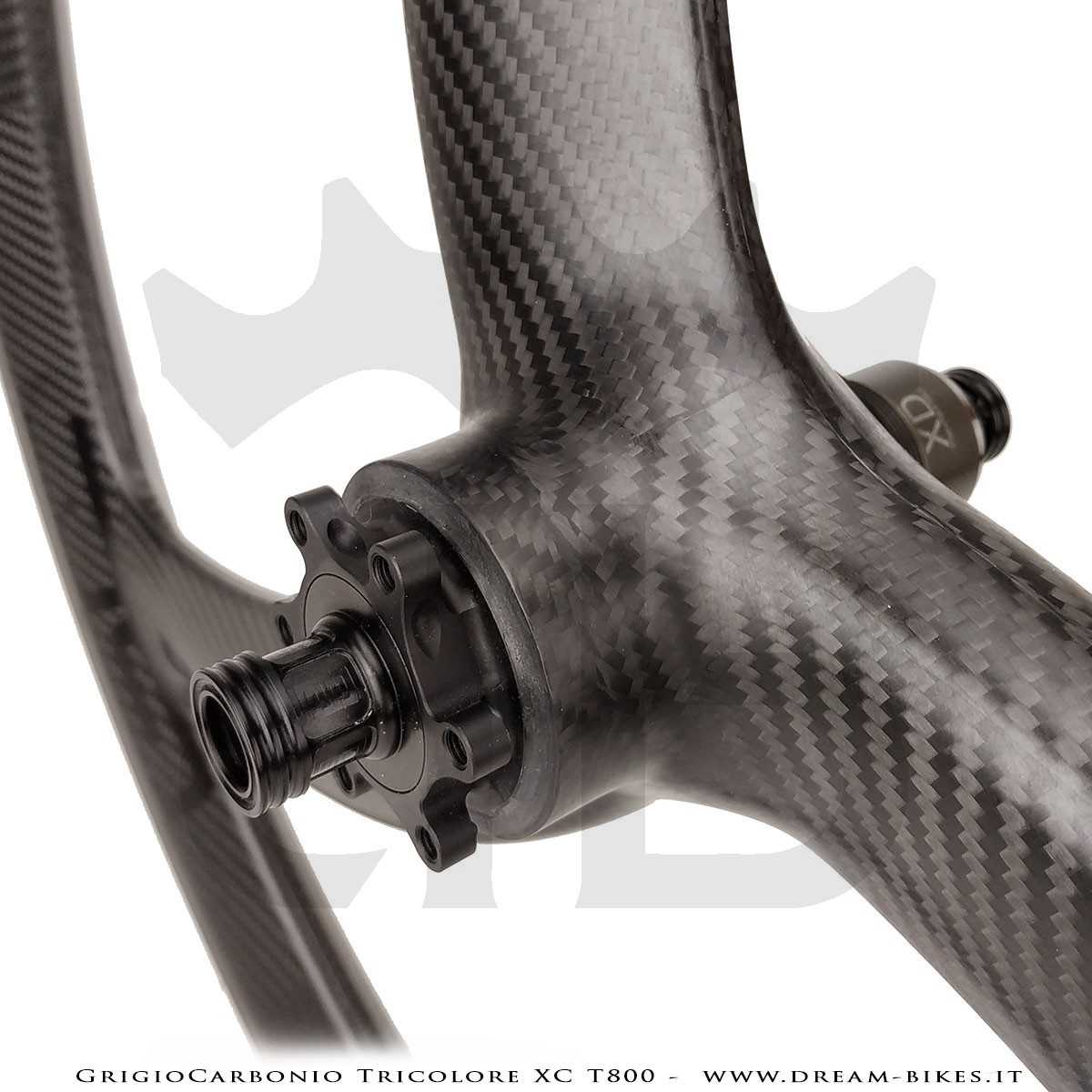 GrigioCarbonio Tricolore XC T800 29" Ruote a Razze Carbon  1290 gr.