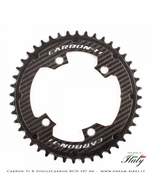 Carbon-Ti X-SingleCarbon BCD 107 mm (4 Bracci) Mono-Corona Ultraleggera In Alluminio/Carbonio
