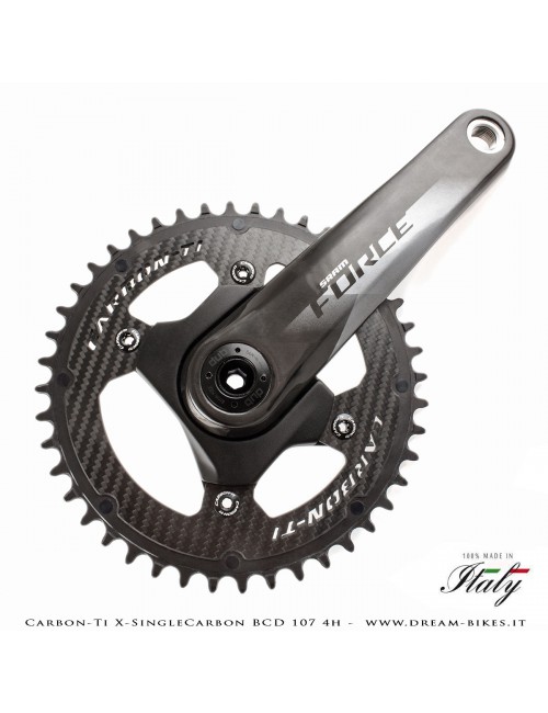 Carbon-Ti X-SingleCarbon BCD 107 mm (4 Bracci) Mono-Corona Ultraleggera In Alluminio/Carbonio