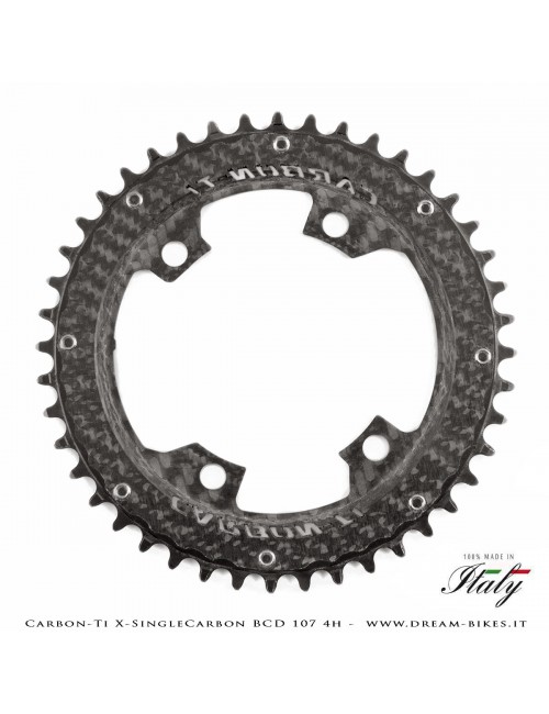 Carbon-Ti X-SingleCarbon BCD 107 mm (4 Arms) Ultralight Aluminium/Carbon Mono-Ring