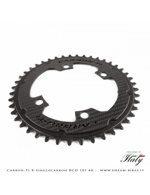 Carbon-Ti X-SingleCarbon BCD 107 mm (4 Arms) Ultralight Aluminium/Carbon Mono-Ring