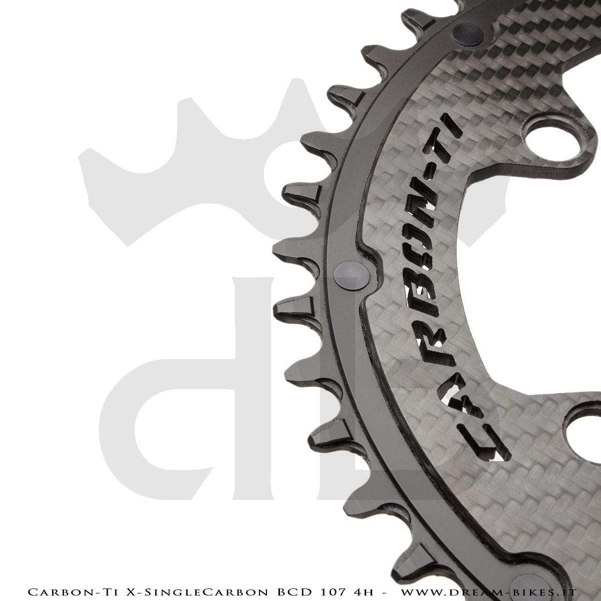Carbon-Ti X-SingleCarbon BCD 107 mm (4 Arms) Ultralight Aluminium/Carbon Mono-Ring