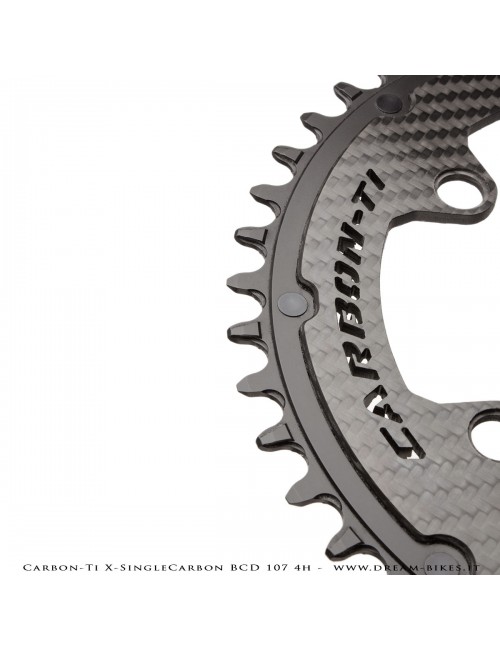 Carbon-Ti X-SingleCarbon BCD 107 mm (4 Bracci) Mono-Corona Ultraleggera In Alluminio/Carbonio