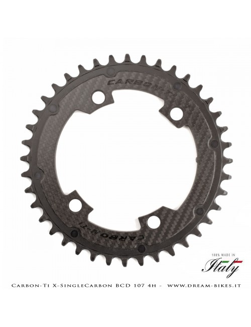 Carbon-Ti X-SingleCarbon BCD 107 mm (4 Bracci) Mono-Corona Ultraleggera In Alluminio/Carbonio