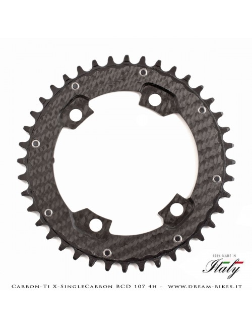Carbon-Ti X-SingleCarbon BCD 107 mm (4 Arms) Ultralight Aluminium/Carbon Mono-Ring