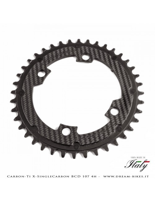 Carbon-Ti X-SingleCarbon BCD 107 mm (4 Arms) Ultralight Aluminium/Carbon Mono-Ring