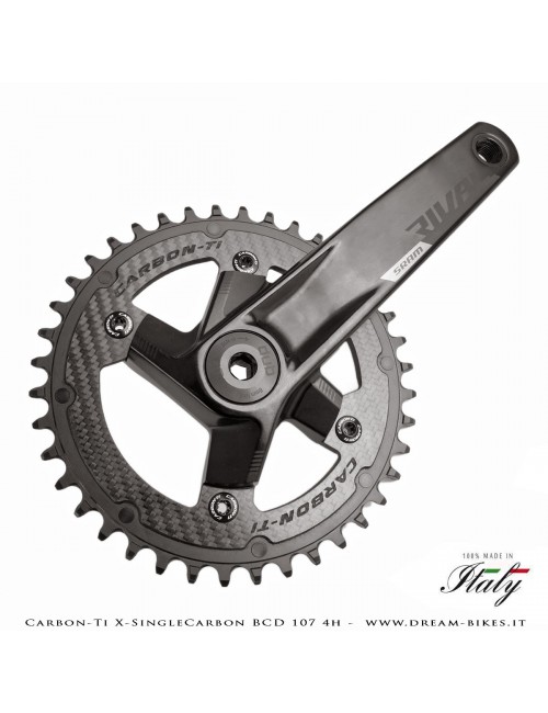 Carbon-Ti X-SingleCarbon BCD 107 mm (4 Bracci) Mono-Corona Ultraleggera In Alluminio/Carbonio