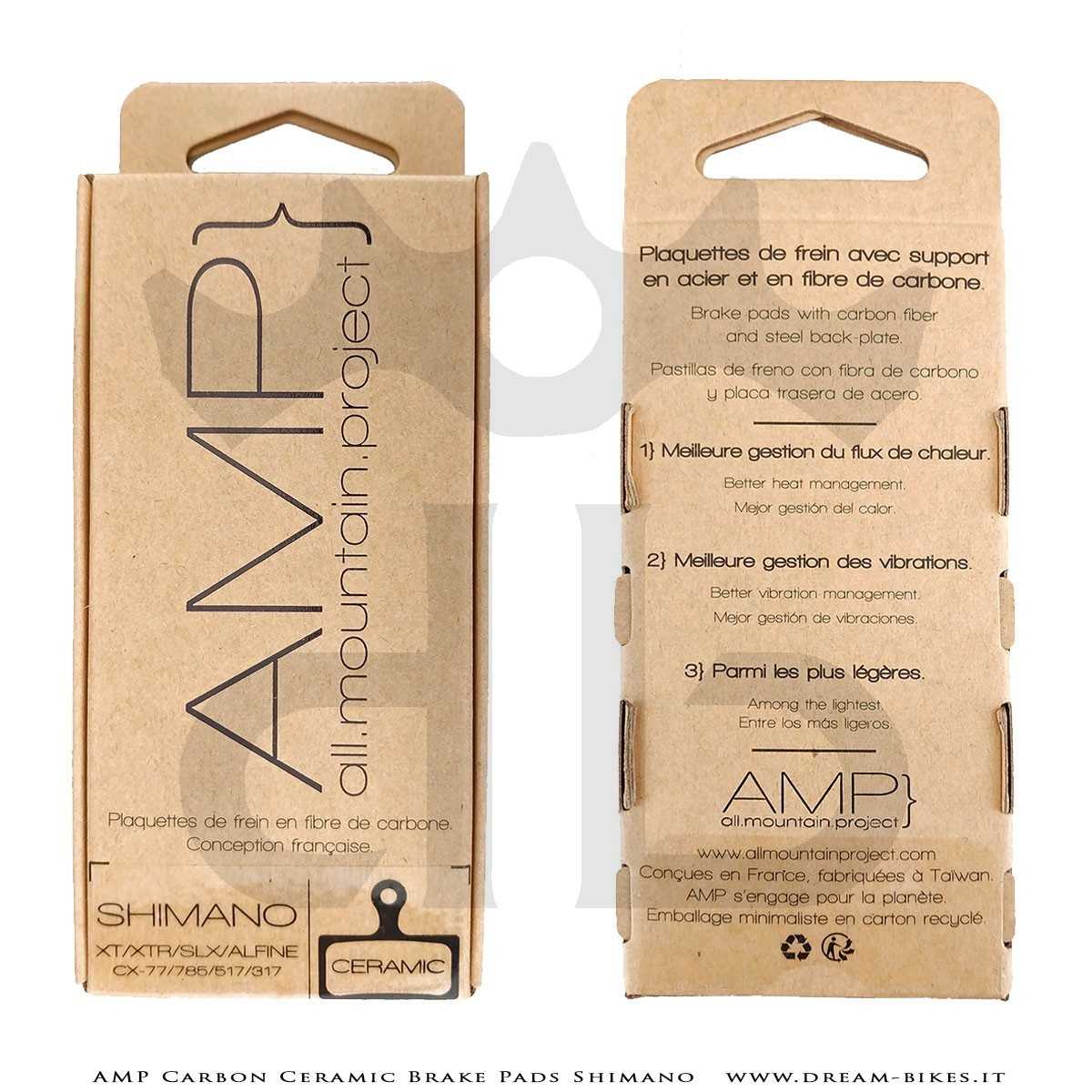 AMP Pastiglie Freno Carbon Ceramiche - Shimano XT - XTR - SLX - Alfine