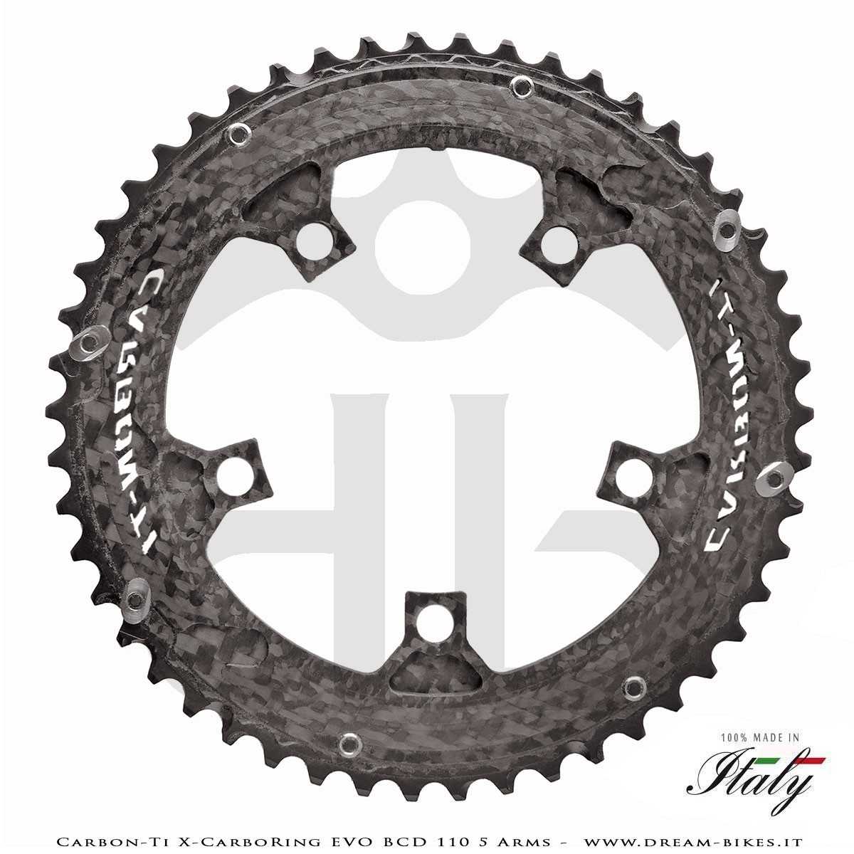 Carbon-Ti X-CarboRing EVO BCD 110 mm (5 Bracci) Corona Ultraleggera In Alluminio/Carbonio