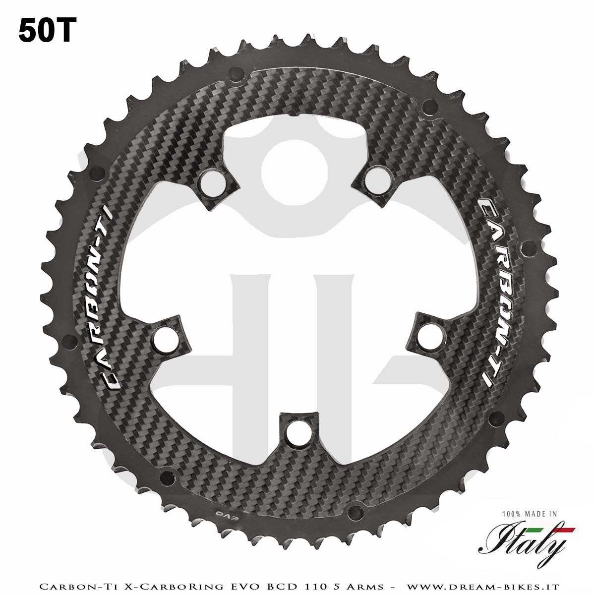 Carbon-Ti X-CarboRing EVO BCD 110 mm (5 Arms) Ultralight Aluminum/Carbon Chainring