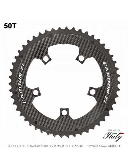 Carbon-Ti X-CarboRing EVO BCD 110 mm (5 Arms) Ultralight Aluminum/Carbon Chainring
