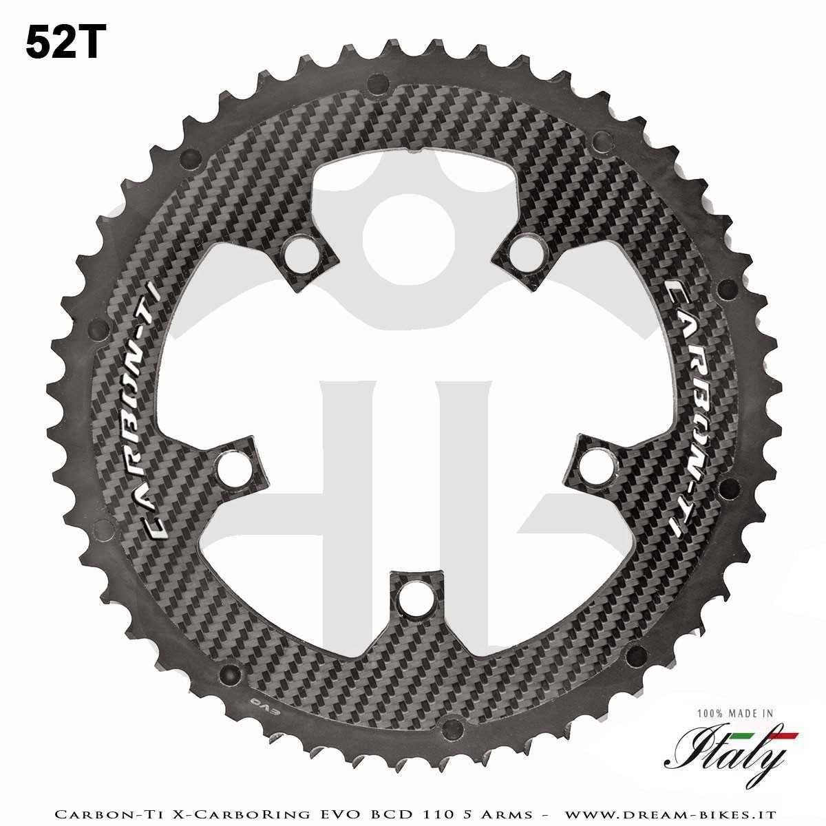 Carbon-Ti X-CarboRing EVO BCD 110 mm (5 Arms) Ultralight Aluminum/Carbon Chainring