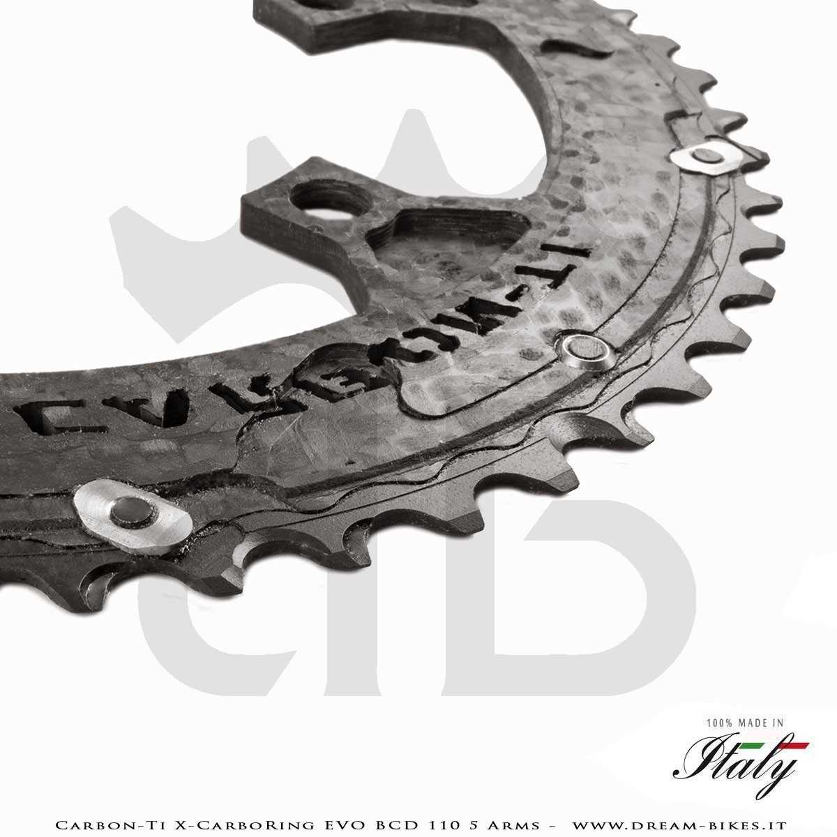 Carbon-Ti X-CarboRing EVO BCD 110 mm (5 Arms) Ultralight Aluminum/Carbon Chainring