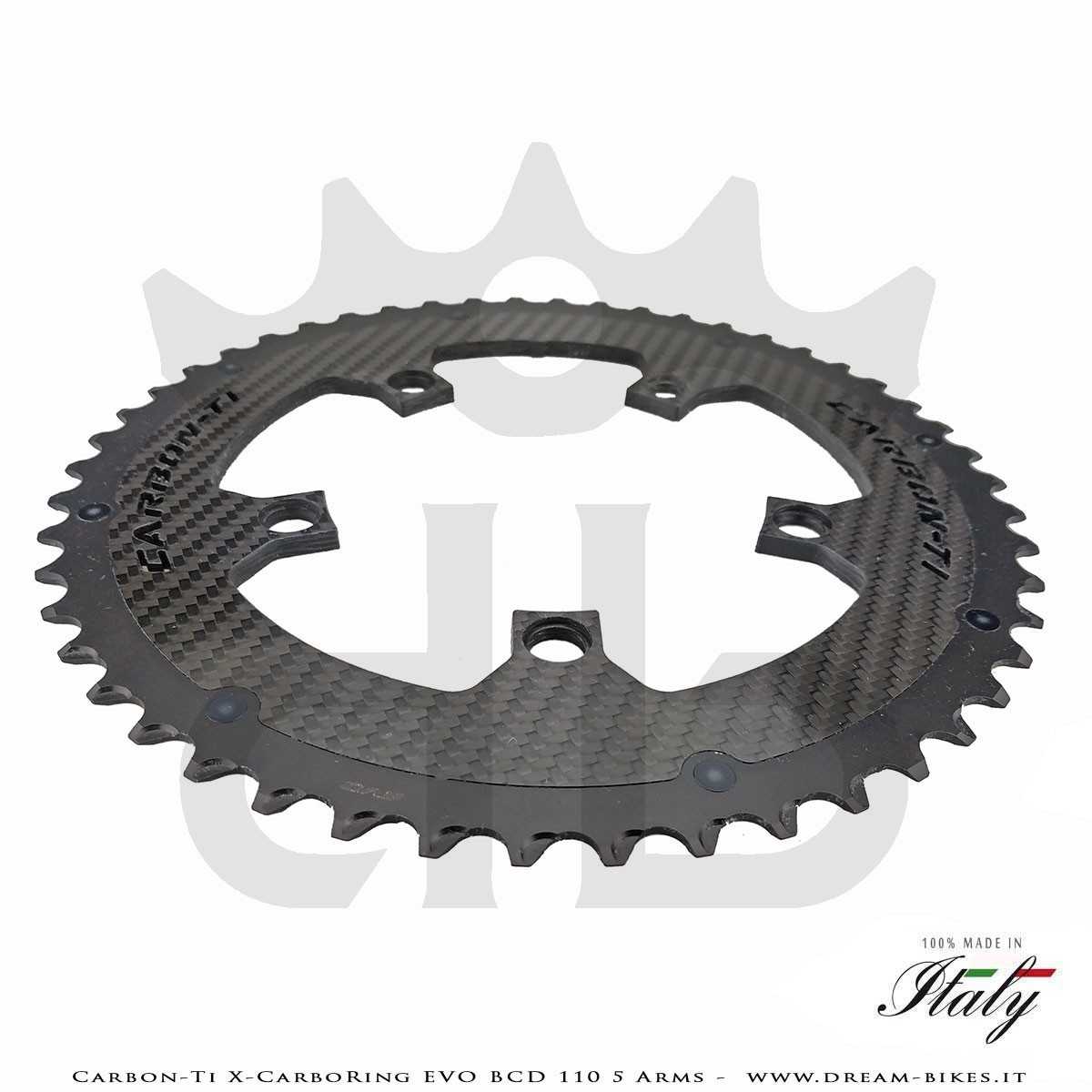 Carbon-Ti X-CarboRing EVO BCD 110 mm (5 Arms) Ultralight Aluminum/Carbon Chainring