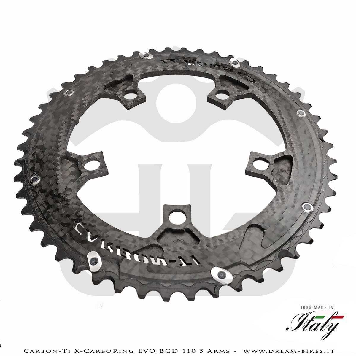 Carbon-Ti X-CarboRing EVO BCD 110 mm (5 Bracci) Corona Ultraleggera In Alluminio/Carbonio