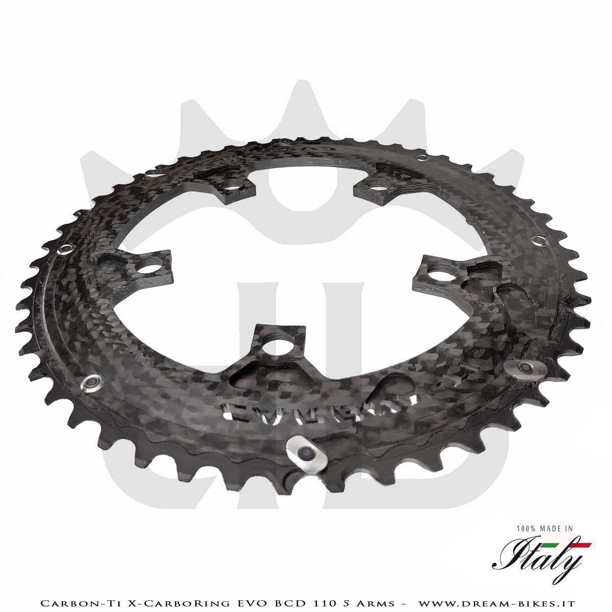 Carbon-Ti X-CarboRing EVO BCD 110 mm (5 Bracci) Corona Ultraleggera In Alluminio/Carbonio