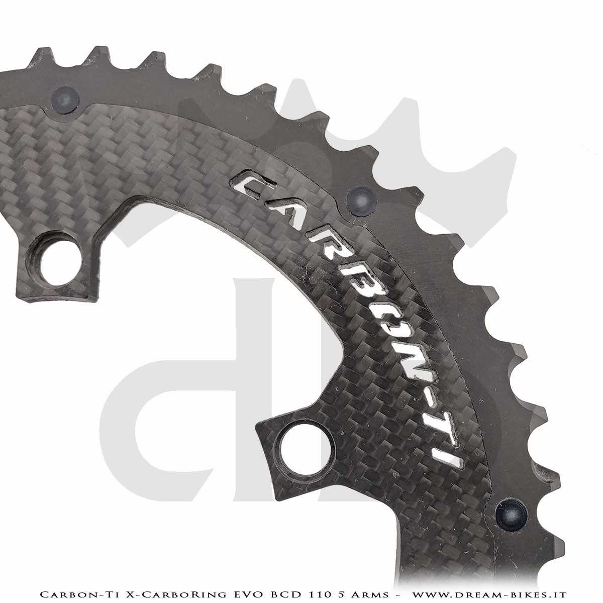Carbon-Ti X-CarboRing EVO BCD 110 mm (5 Arms) Ultralight Aluminum/Carbon Chainring