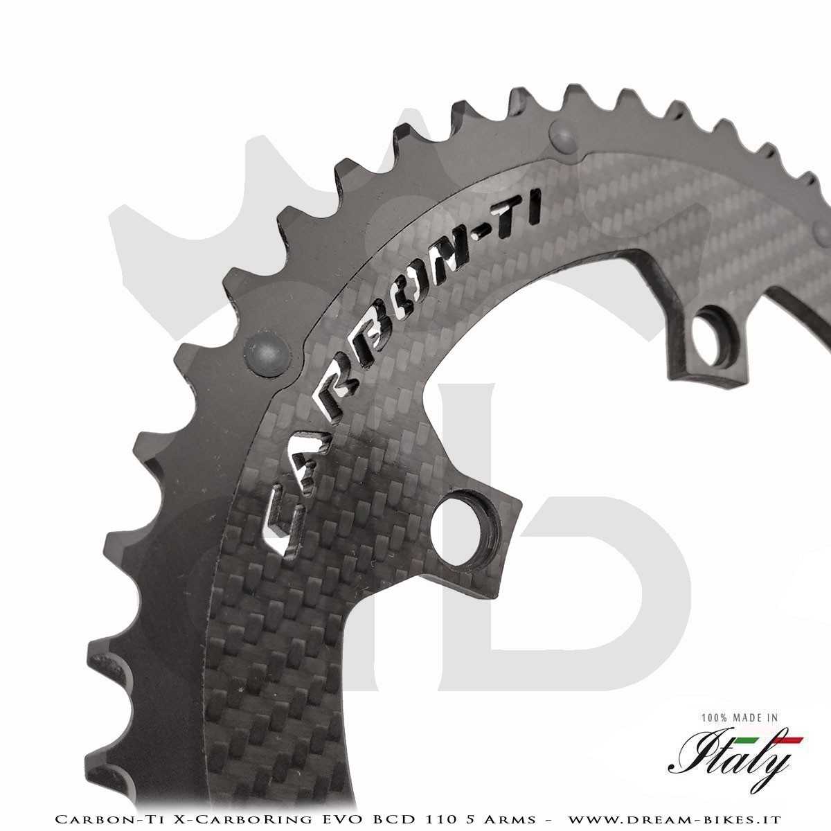 Carbon-Ti X-CarboRing EVO BCD 110 mm (5 Bracci) Corona Ultraleggera In Alluminio/Carbonio