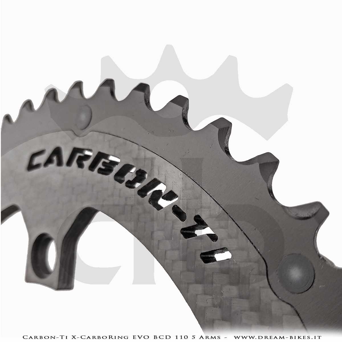 Carbon-Ti X-CarboRing EVO BCD 110 mm (5 Arms) Ultralight Aluminum/Carbon Chainring